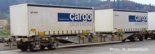 Container Car with 2 containers &quot;CARGO-DOMINO&quot;<br /><a href='images/pictures/Roco/66620.jpg' target='_blank'>Full size image</a>